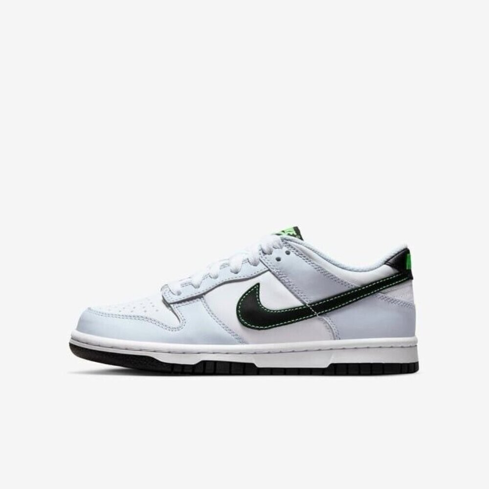 Nike Dunk Low GS Shoes Big Kids SZ 5.5Y White/Black/Football Grey FB9109-107 NWB
